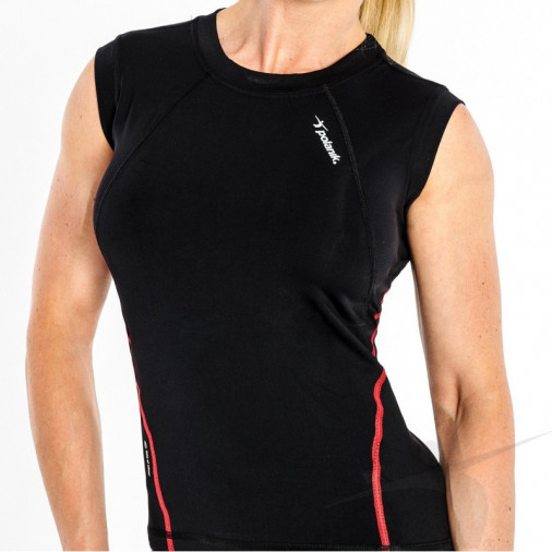 Тренировочная футболка без рукавов женская черная