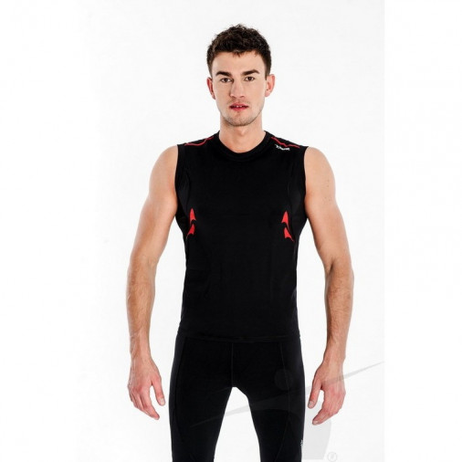 Тренировочная футболка без рукавов мужская черная
