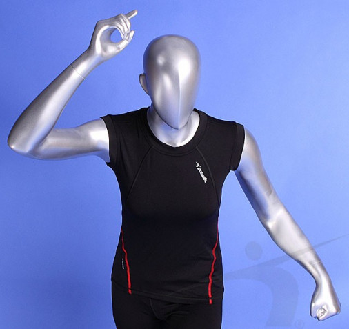 Тренировочная футболка без рукавов женская черная