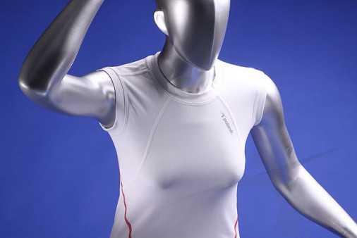 Тренировочная футболка без рукавов  женская белая