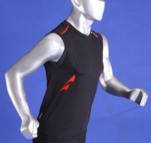 Тренировочная футболка без рукавов мужская черная