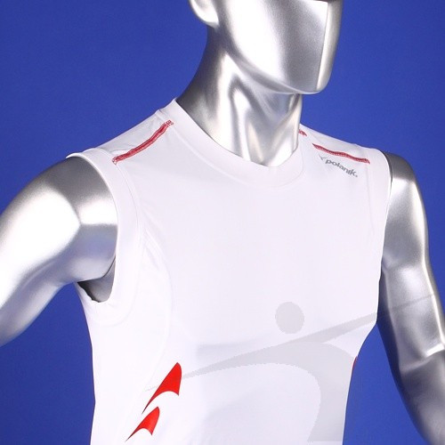 Тренировочная футболка без рукавов белая