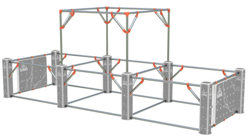 Большая конструкции из труб для паркура без деревянных элементов