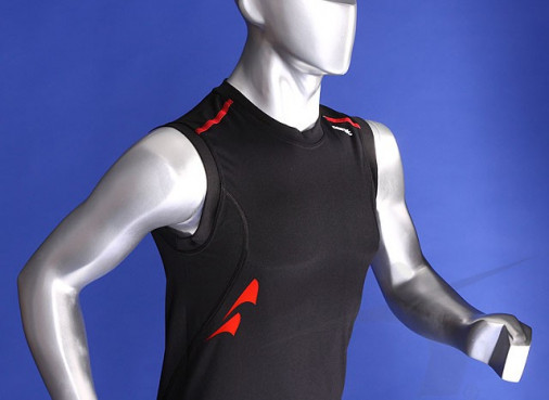 Тренировочная футболка без рукавов мужская черная