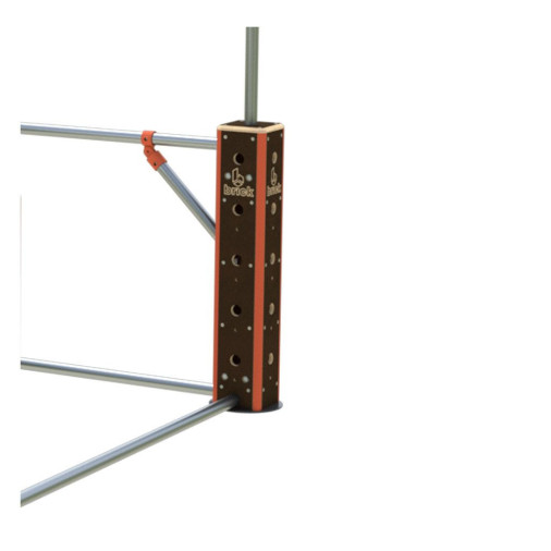 Угловой деревянный столб для  конструкций из труб